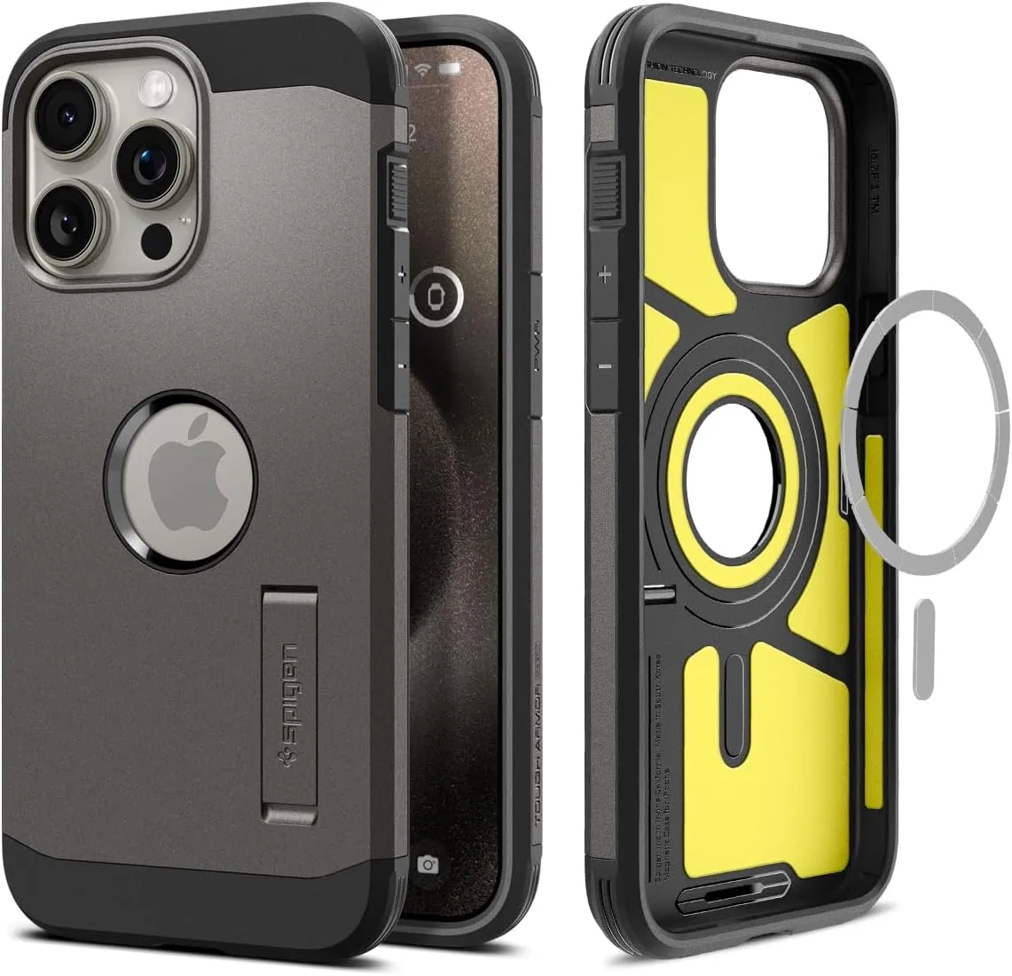 Spigen Tough Armor MagFit Designed for iPhone 15 Pro Max Case (2023) [Kickstand]